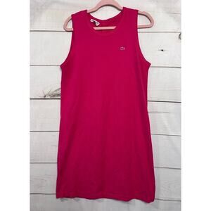 Lacoste Pink Sleeveless Dress Size 42 Sporty Button Accents
